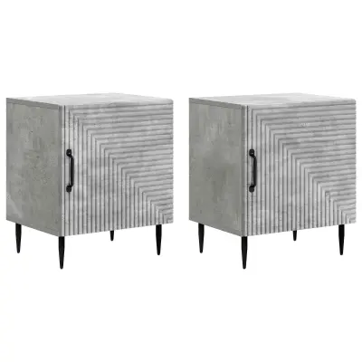 vidaXL Nočna omarica 2 pcs Betonsko siva 43 x 34,5 x 50 cm