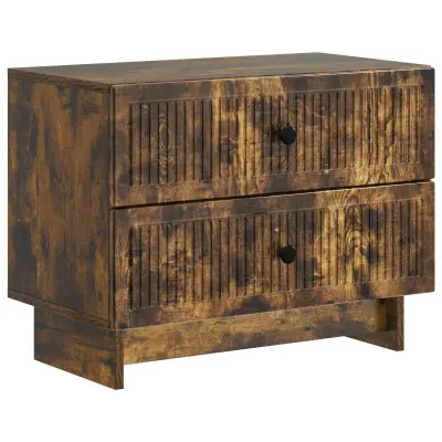 vidaXL Nočna omarica Dimljen hrast 62 x 34,5 x 47,5 cm Inženirski les
