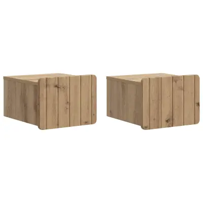 vidaXL Stenski nočni omarici 2 pcs Artisan hrast 33 x 34,5 x 24 cm