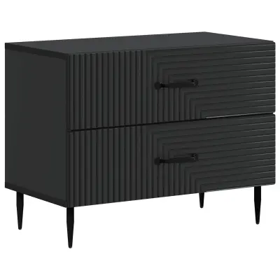 vidaXL Nočna omarica Črna 62 x 34,5 x 47,5 cm Inženirski les