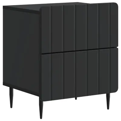 vidaXL Nočna omarica Črna 43 x 34,5 x 49,5 cm Inženirski les