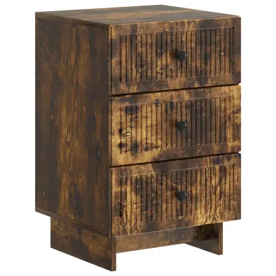 vidaXL Nočna omarica Dimljen hrast 43 x 41 x 66,5 cm Inženirski les