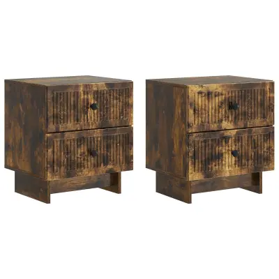 vidaXL Nočna omarica 2 pcs Dimljen hrast 43 x 34,5 x 47,5 cm