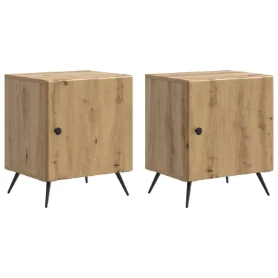 vidaXL Nočna omarica 2 pcs Artisan hrast 43 x 34,5 x 50 cm