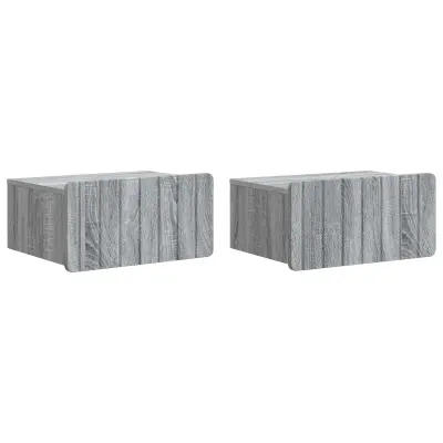 vidaXL Stenski nočni omarici 2 pcs Siva Sonoma 49 x 34,5 x 24 cm