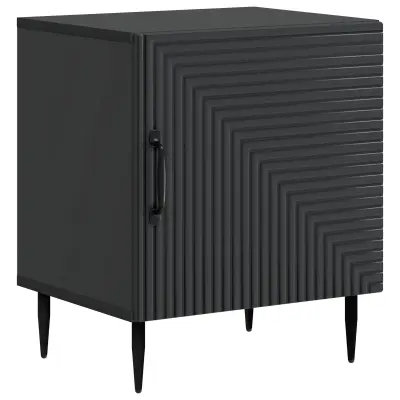 vidaXL Nočna omarica Črna 43 x 34,5 x 50 cm Inženirski les