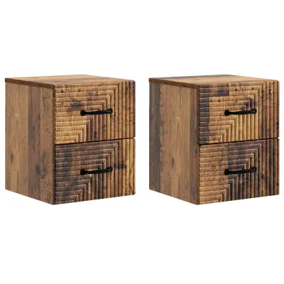 vidaXL Stenski nočni omarici 2 pcs Star les 34,5 x 33 x 40 cm