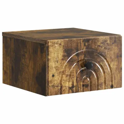 vidaXL Stenski nočni omarici Dimljen hrast 33 x 34,5 x 20 cm