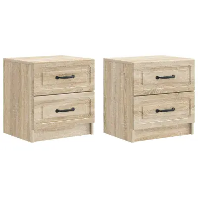 vidaXL Nočna omarica s predalom 2 pcs Sonoma hrast 43 x 34,5 x 44,5 cm