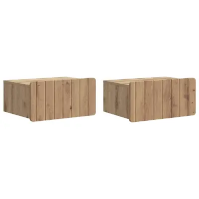 vidaXL Stenski nočni omarici 2 pcs Artisan hrast 49 x 34,5 x 24 cm