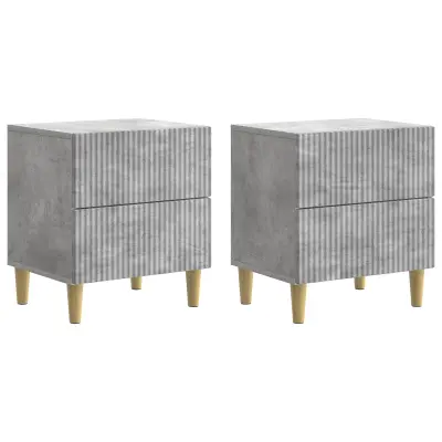 vidaXL Nočna omarica s predalom 2 pcs Betonsko siva 43 x 34,5 x 48 cm