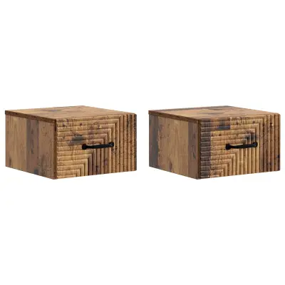vidaXL Stenski nočni omarici 2 pcs Star les 34,5 x 33 x 20 cm