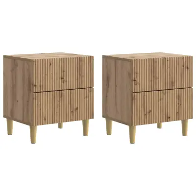 vidaXL Nočna omarica s predalom 2 pcs Artisan hrast 43 x 34,5 x 48 cm