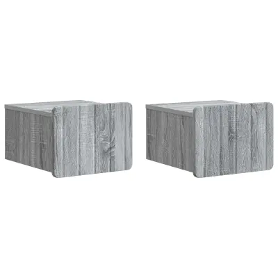 vidaXL Stenski nočni omarici 2 pcs Siva Sonoma 33 x 34,5 x 24 cm