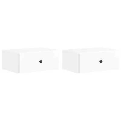 vidaXL Stenski nočni omarici 2 pcs Bela visok sijaj 49 x 34,5 x 20 cm