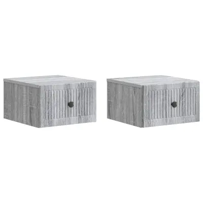 vidaXL Stenski nočni omarici 2 pcs Siva Sonoma 33 x 34,5 x 20 cm