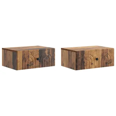vidaXL Stenski nočni omarici 2 pcs Star les 49 x 34,5 x 20 cm