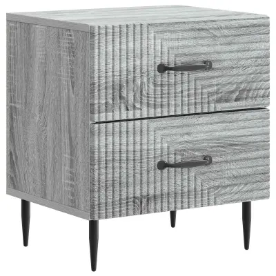 vidaXL Nočna omarica Siva Sonoma 43 x 34,5 x 47,5 cm Inženirski les