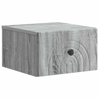 vidaXL Stenski nočni omarici s predalom Siva Sonoma 33 x 34,5 x 20 cm