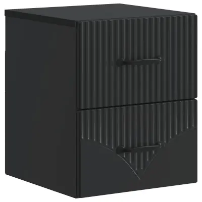 vidaXL Stenski nočni omarici Črna 34,5 x 33 x 40 cm Inženirski les