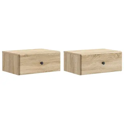 vidaXL Stenski nočni omarici 2 pcs Sonoma hrast 49 x 34,5 x 20 cm