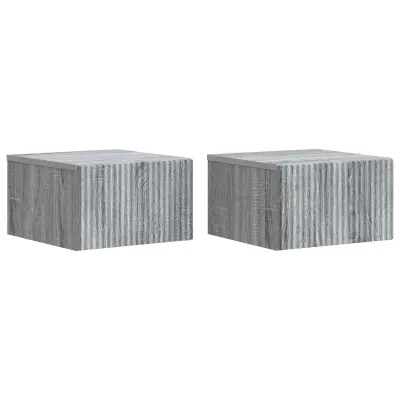 vidaXL Stenski nočni omarici 2 pcs Siva Sonoma 33 x 34,5 x 20 cm