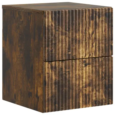 vidaXL Stenski nočni omarici Dimljen hrast 33 x 34,5 x 40 cm