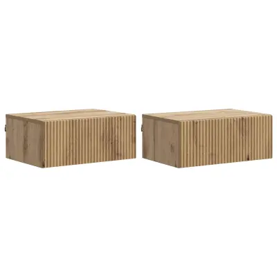 vidaXL Stenski nočni omarici 2 pcs Artisan hrast 49 x 34,5 x 20 cm