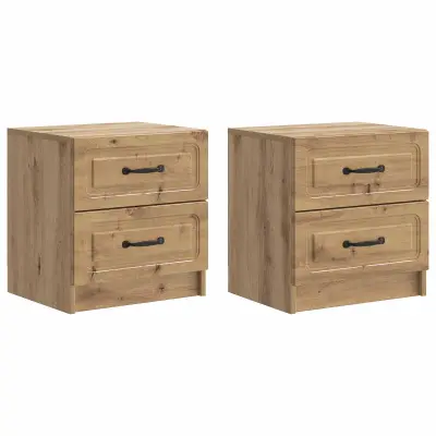 vidaXL Nočna omarica 2 pcs Artisan hrast 43 x 34,5 x 44,5 cm