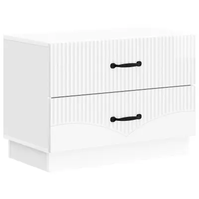 vidaXL Nočna omarica s predalom Bela visok sijaj 62 x 34,5 x 44,5 cm