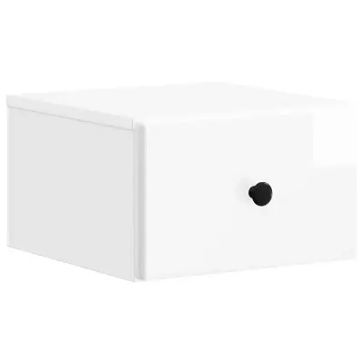 vidaXL Stenski nočni omarici Bela visok sijaj 34,5 x 33 x 20 cm