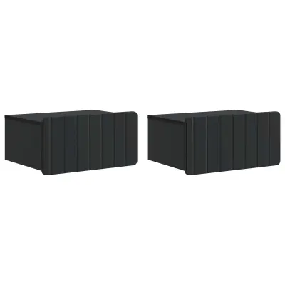 vidaXL Stenski nočni omarici s predalom 2 pcs Črna 49 x 34,5 x 24 cm