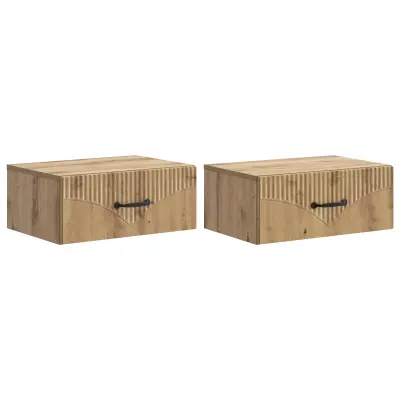 vidaXL Stenski nočni omarici 2 pcs Artisan hrast 49 x 34,5 x 20 cm