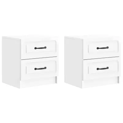 vidaXL Nočna omarica 2 pcs Bela visok sijaj 43 x 34,5 x 44,5 cm