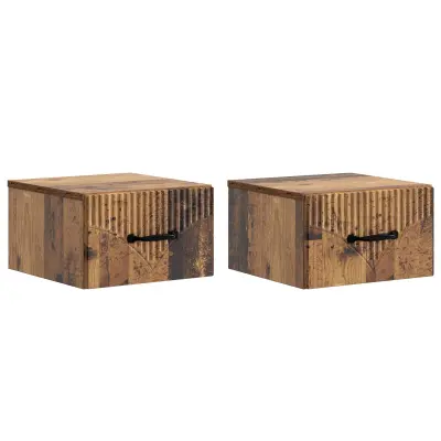 vidaXL Stenski nočni omarici 2 pcs Star les 34,5 x 33 x 20 cm