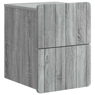 vidaXL Stenski nočni omarici s predalom Siva Sonoma 33 x 34,5 x 43 cm