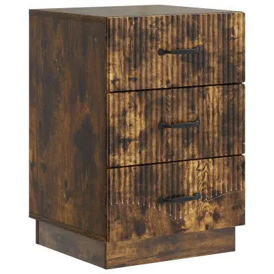 vidaXL Nočna omarica Dimljen hrast 43 x 41 x 63,5 cm Inženirski les