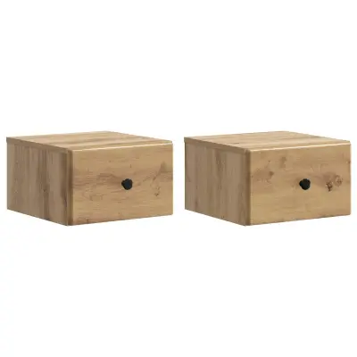 vidaXL Stenski nočni omarici 2 pcs Artisan hrast 34,5 x 33 x 20 cm