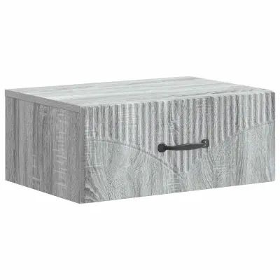 vidaXL Stenski nočni omarici s predalom Siva Sonoma 49 x 34,5 x 20 cm