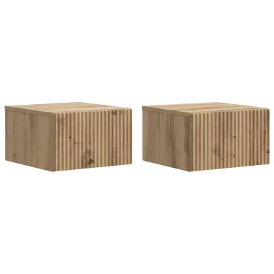 vidaXL Stenski nočni omarici 2 pcs Artisan hrast 33 x 34,5 x 20 cm