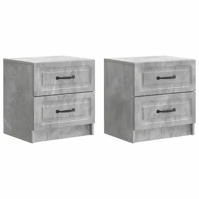 vidaXL Nočna omarica 2 pcs Betonsko siva 43 x 34,5 x 44,5 cm