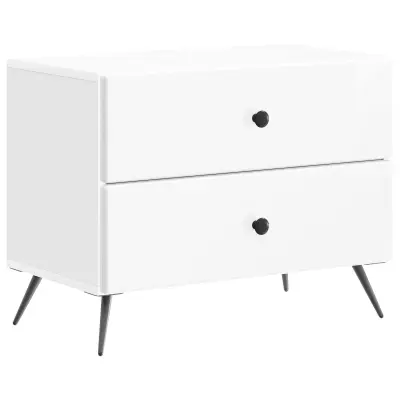 vidaXL Nočna omarica s predalom Bela visok sijaj 62 x 34,5 x 47,5 cm