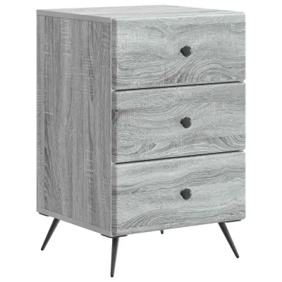 vidaXL Nočna omarica Siva Sonoma 43 x 41 x 66,5 cm Inženirski les