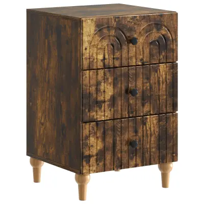 vidaXL Nočna omarica Dimljen hrast 43x 41 x 66,5 cm Inženirski les