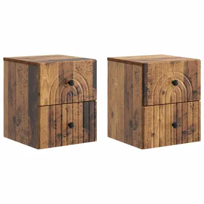 vidaXL Stenski nočni omarici 2 pcs Star les 33 x 34,5 x 40 cm