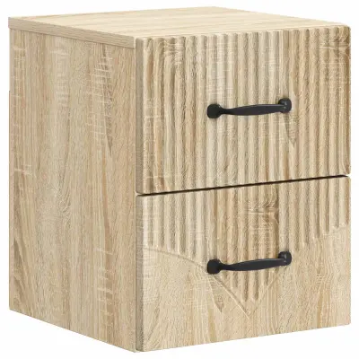 vidaXL Stenski nočni omarici s predalom Sonoma hrast 34,5 x 33 x 40 cm