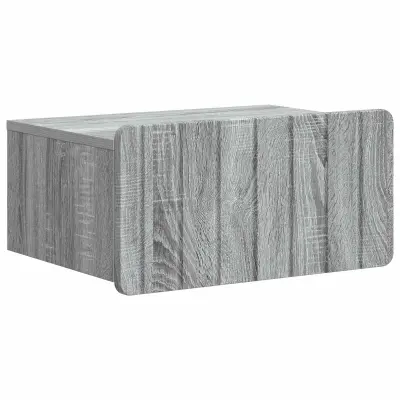vidaXL Stenski nočni omarici s predalom Siva Sonoma 49 x 34,5 x 24 cm