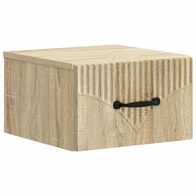 vidaXL Stenski nočni omarici s predalom Sonoma hrast 34,5 x 33 x 20 cm