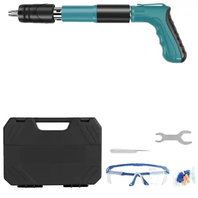 Orodje za betonske žeblje, močna betonska pištola za žeblje, ročna pištola za žeblje, 5-stopenjska nastavljiva, Škatla+100Žebljev