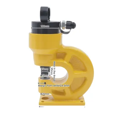 Hidravlični stroj za prebijanje, 31T pritisk, 4 para prebijalskih matrik, jekleno konstrukcijo, Rumena